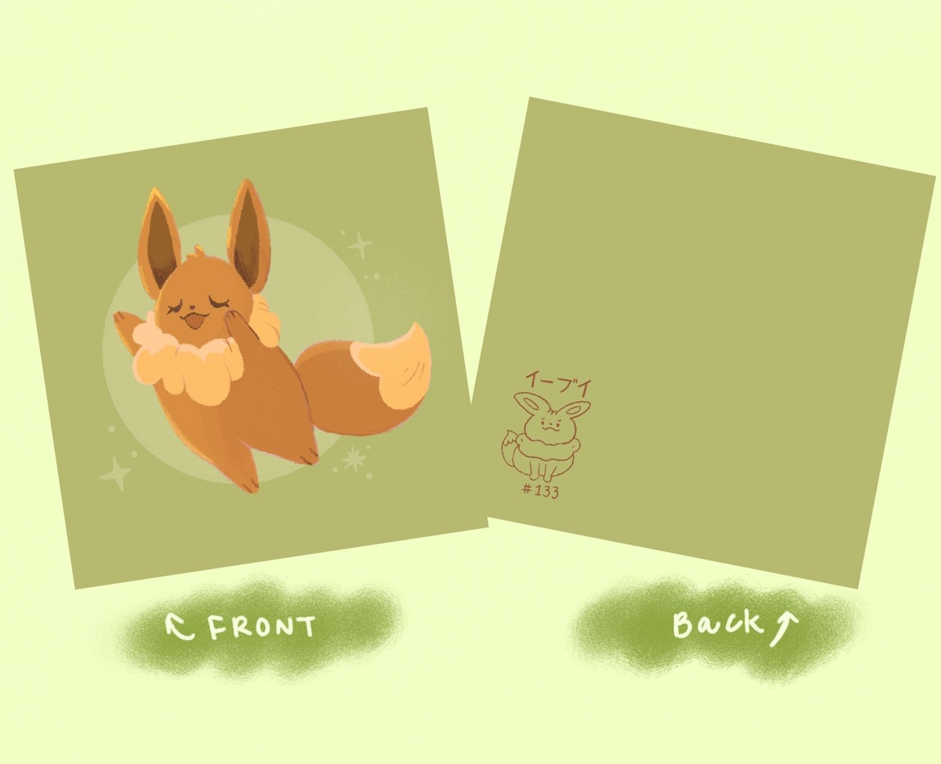 [ATHENA] 4.72" x 4.72" print -Eevee: The evolution Pokemon print