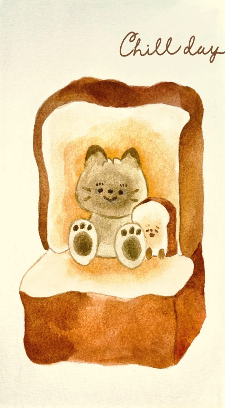 [ATHENA] 4" x 6" print - Bread sofa and cat print