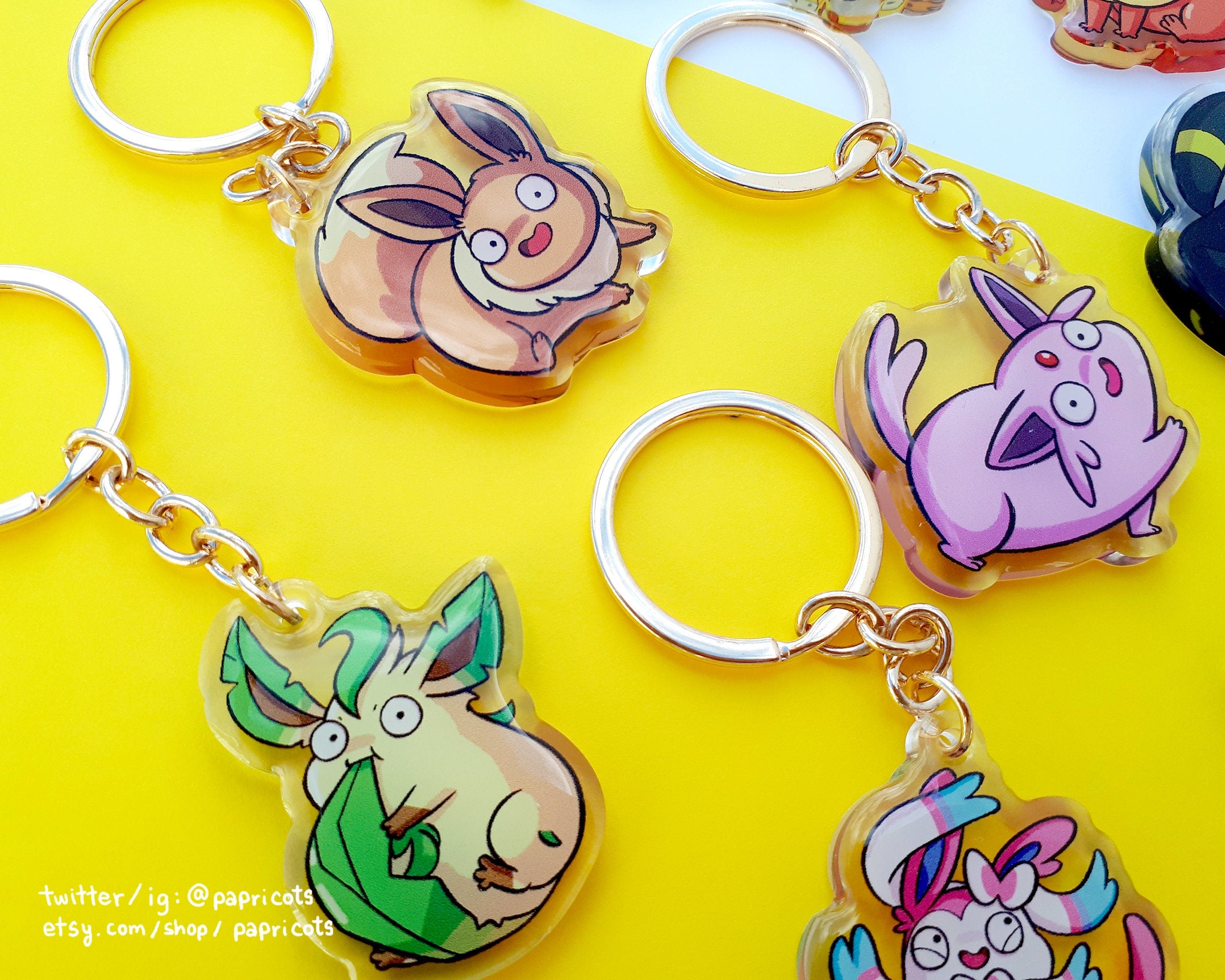 [Papricots] chubby eeveelutions keychains