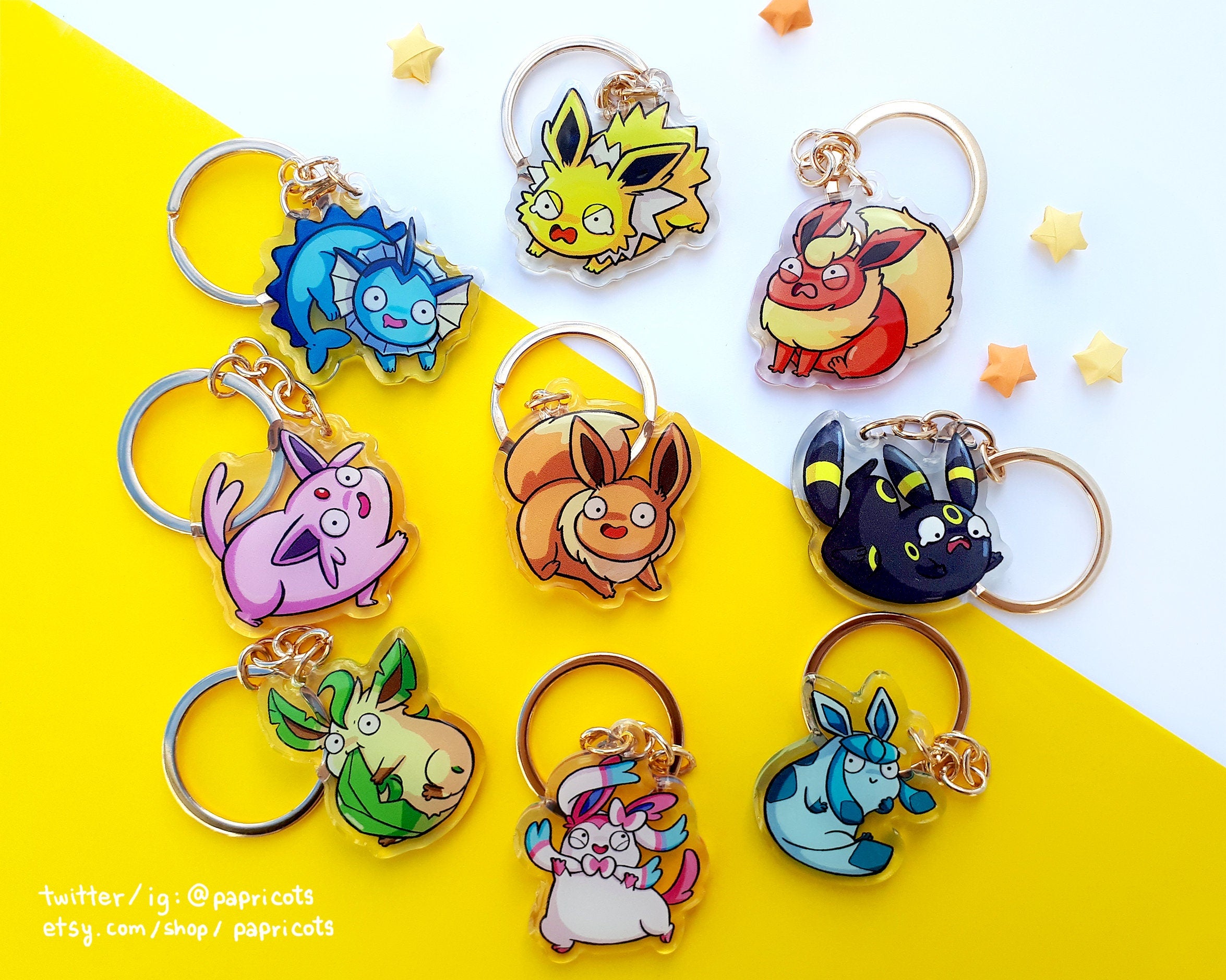[Papricots] chubby eeveelutions keychains