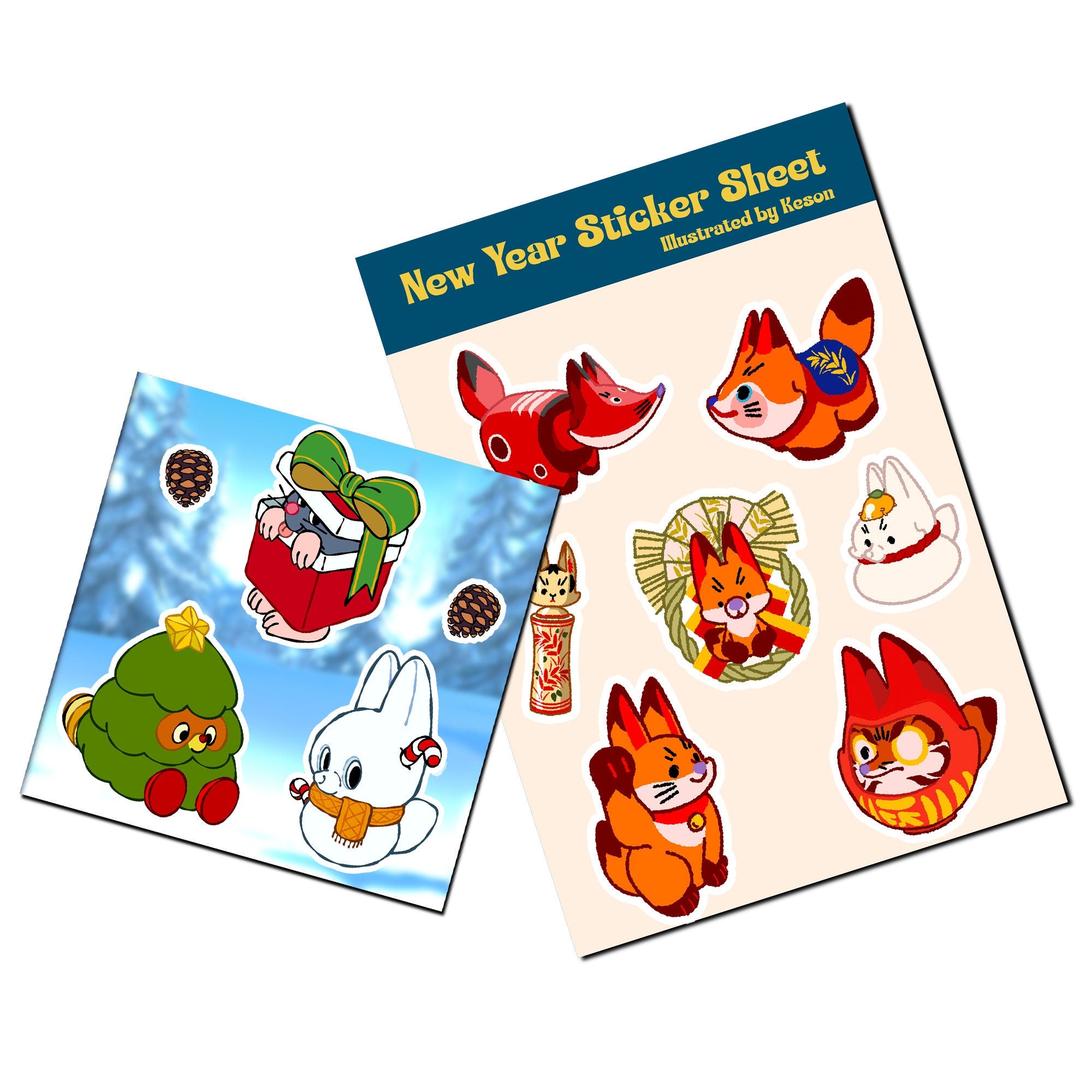 [Keson] Foxy Friends sticker sheet - Foxy New Year