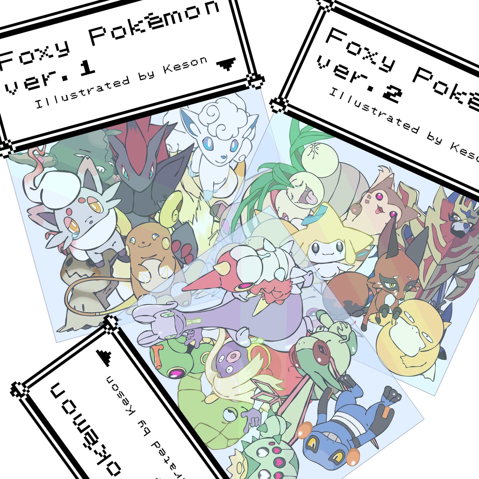 [Keson]Foxy Pokémon sticker pack - Foxy set (all 3 versions)