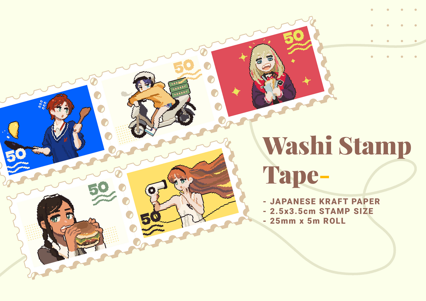 [OnionLabs] Egg Girls Washi Stamp Tape