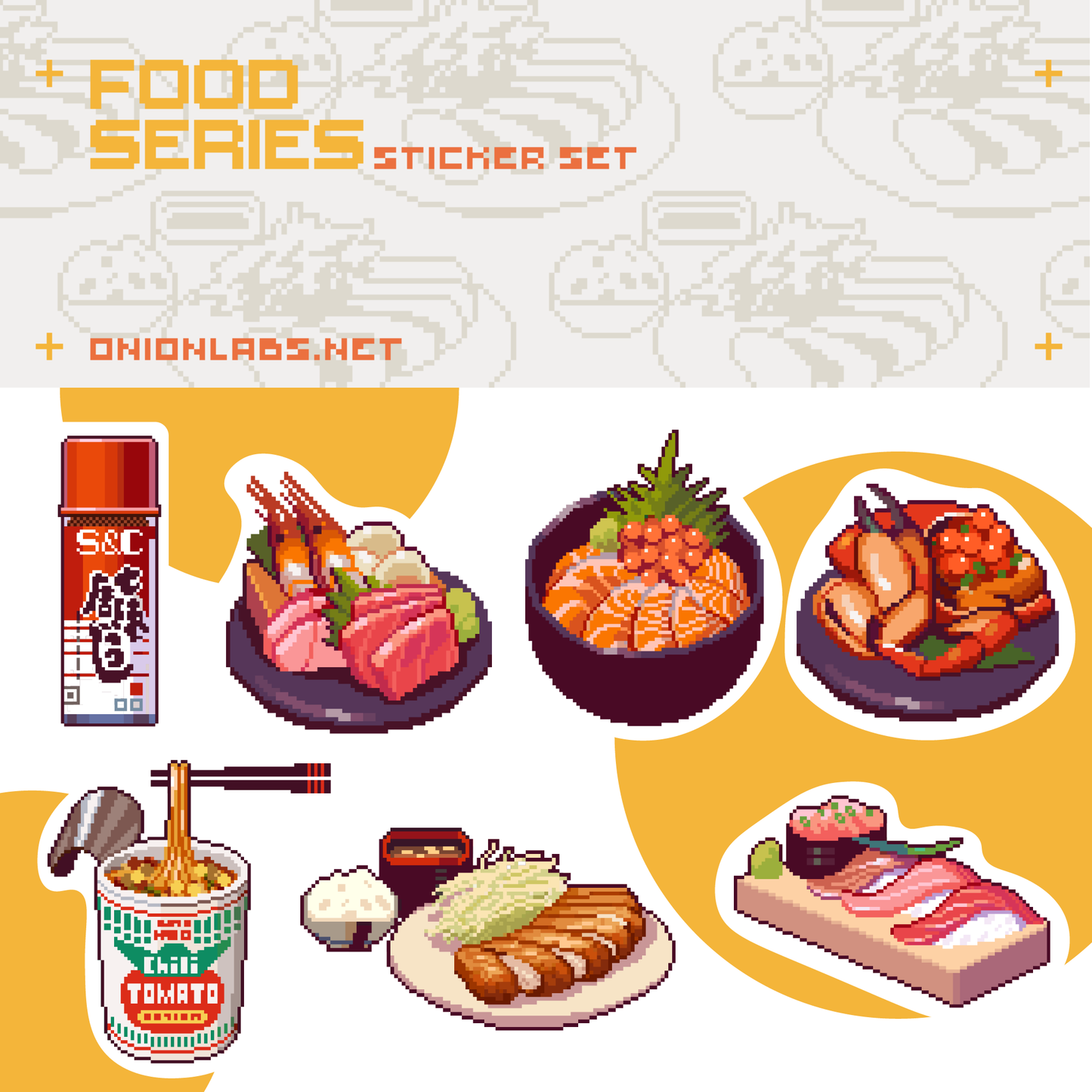 [OnionLabs] Food Pixel Sticker Set (SERIES 02)