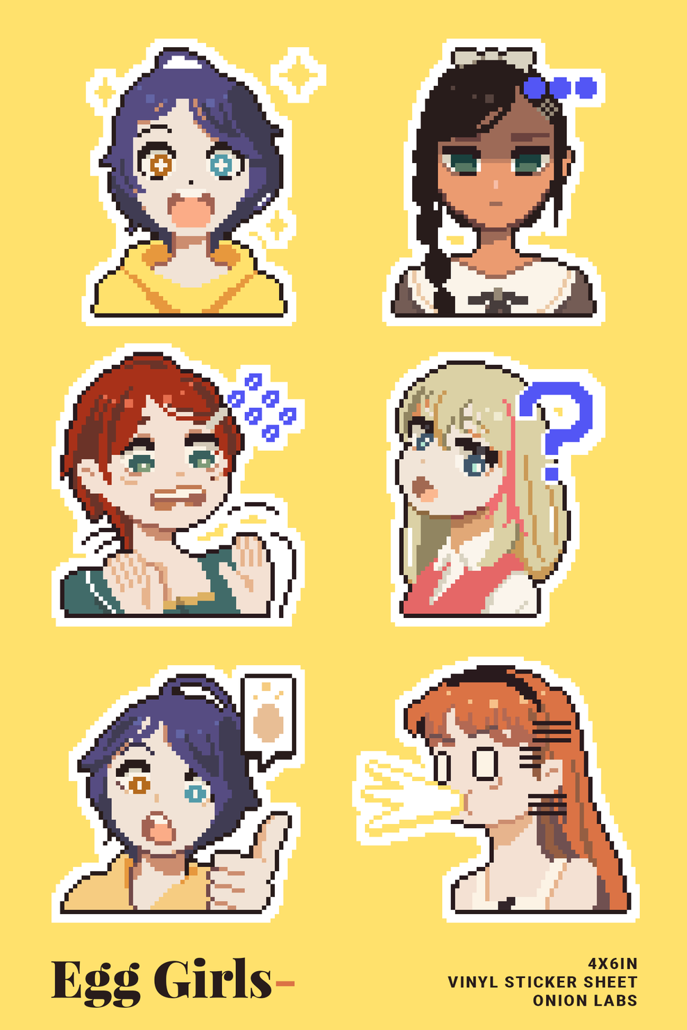 [OnionLabs] Egg Girls Sticker Sheet