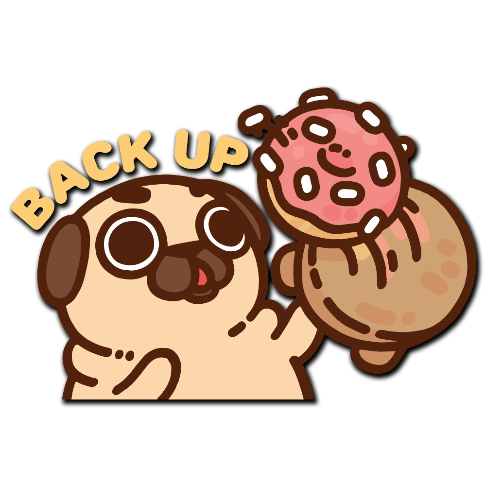 [PugliePug] "Back Up!" Puglie Decal