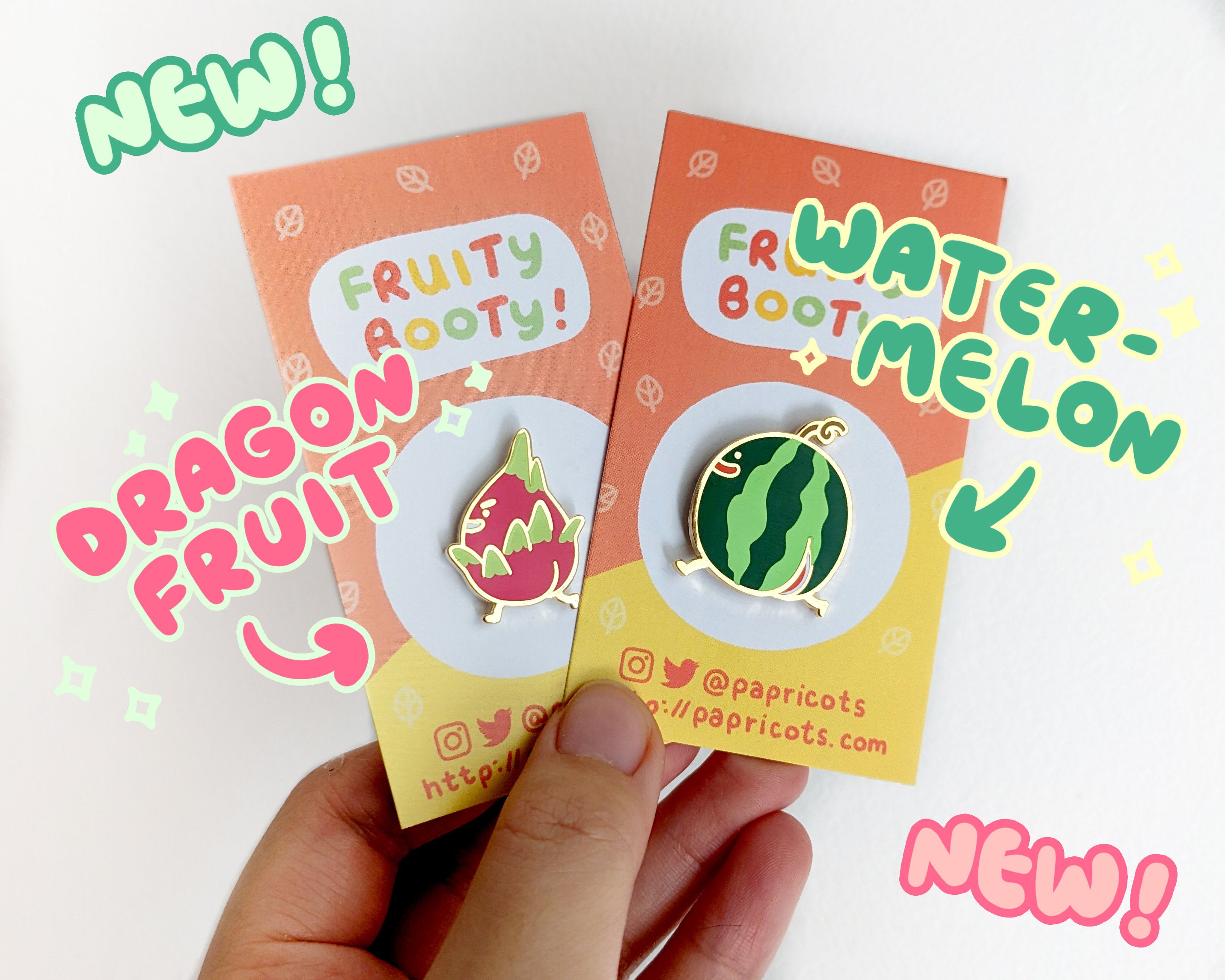 [Papricots] fruity booty enamel pins