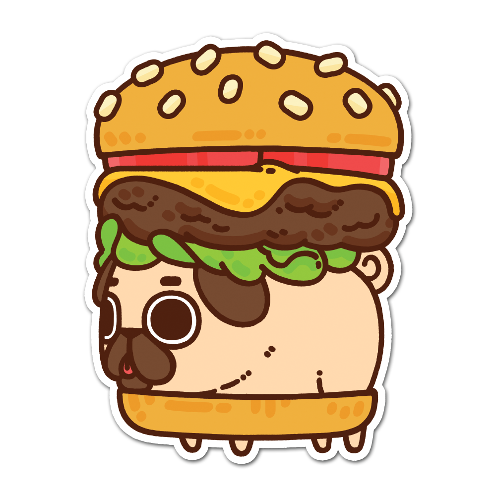 [PugliePug] Burger Puglie Sticker