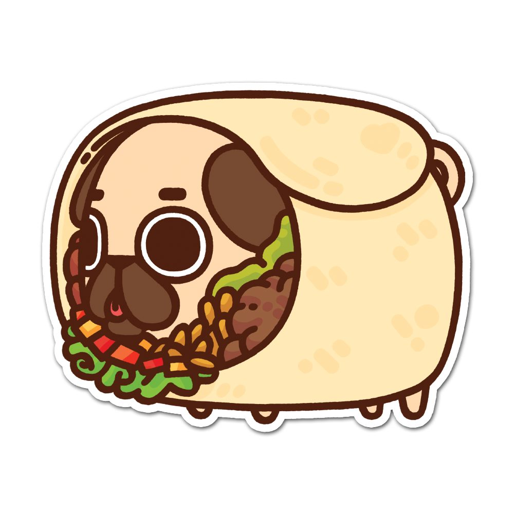 [PugliePug] Burrito Puglie Sticker