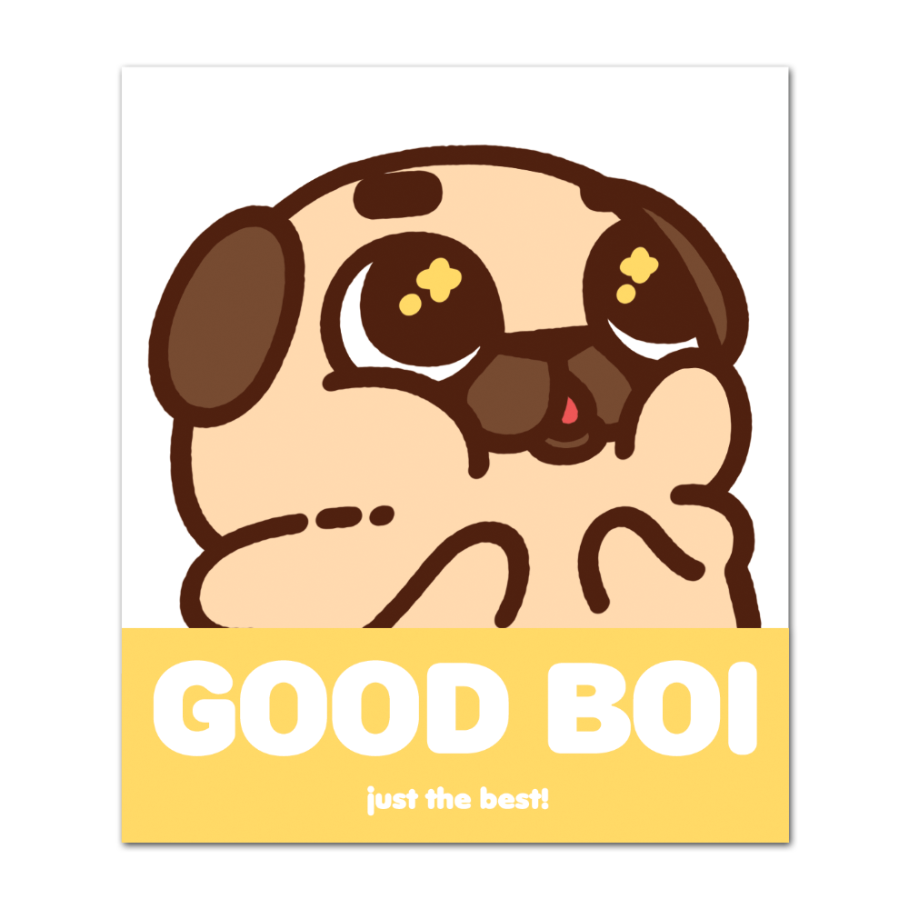[PugliePug] Good Boi Puglie Sticker