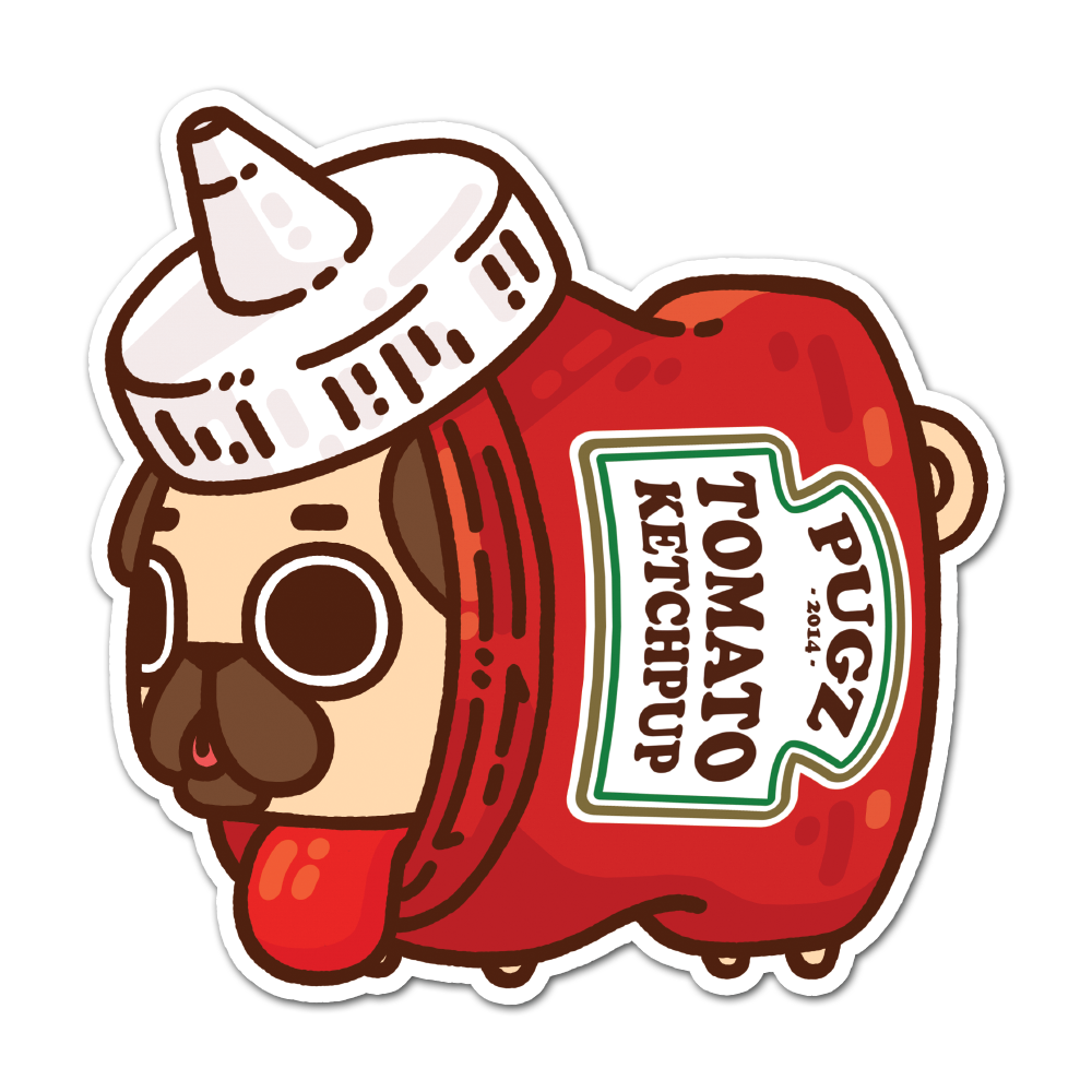 [PugliePug] Ketchup Puglie Sticker