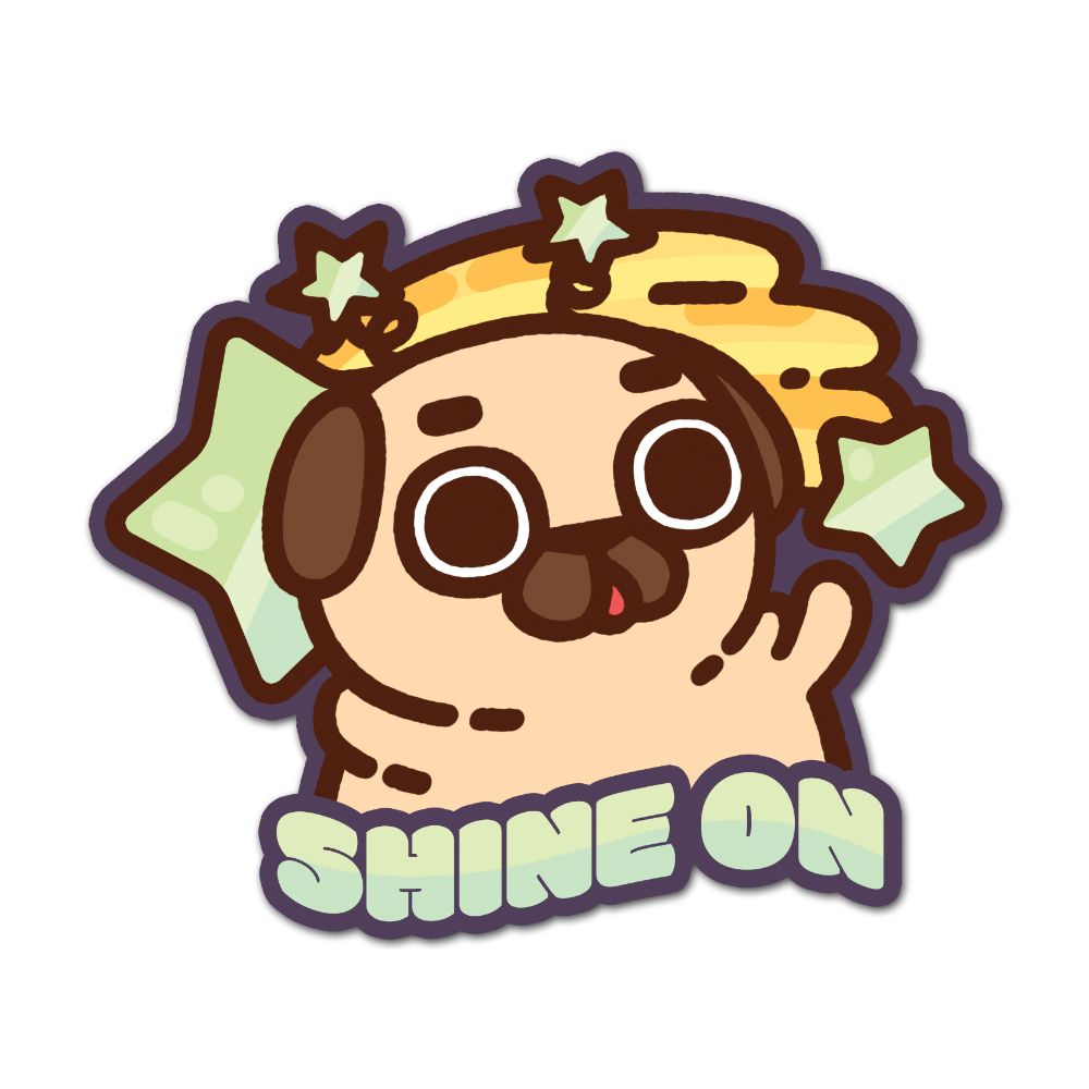 [PugliePug] Shine On, Puglie Sticker